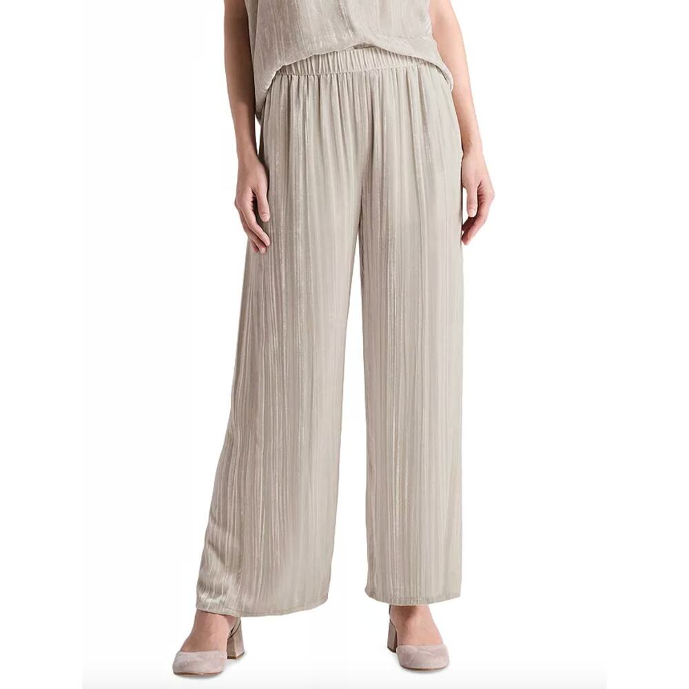 Eileen Fisher Eileen Fisher Wide Leg Crushed Velvet Ankle Pants Almond L NWT